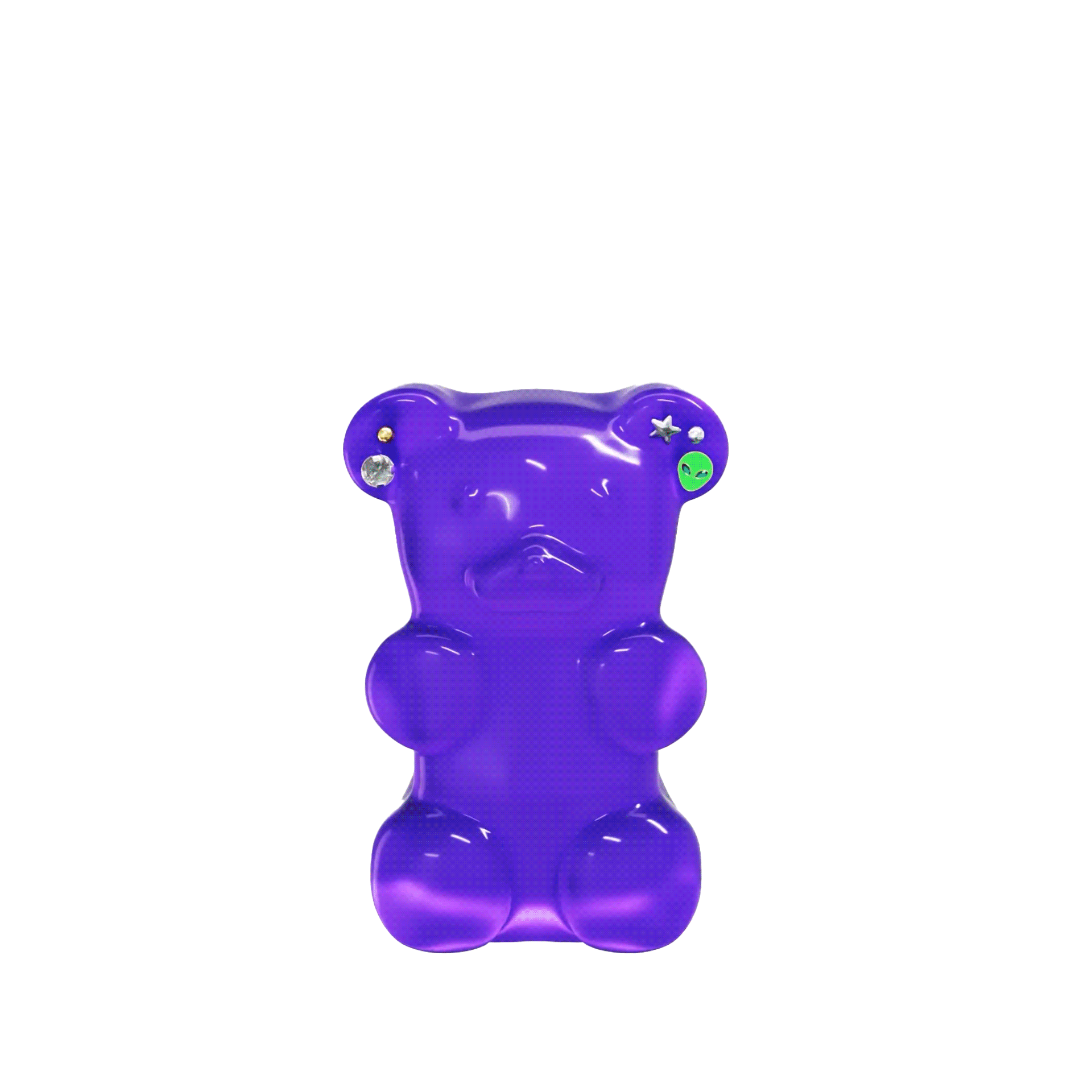 Gummy bear with earrings
